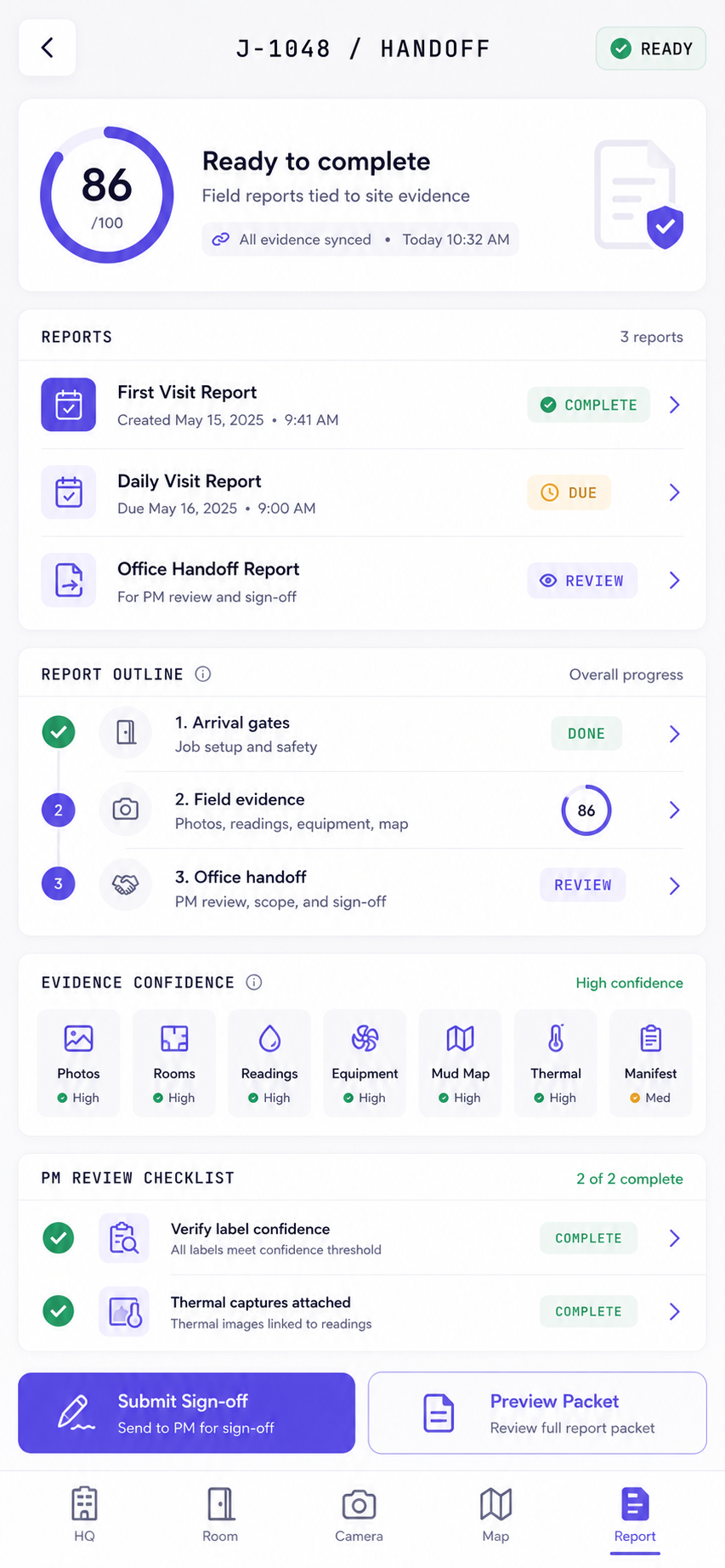SiteVu report handoff workspace